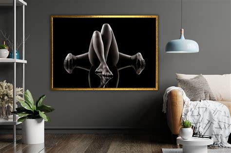 Seductive Woman Naked Artwork Sensual Wall Decor Ready To Hang Framed Canvas Etsy