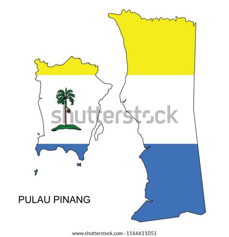 Pulau Pinang Flag Over Map Vector Stock Vector (Royalty Free) 1166611051