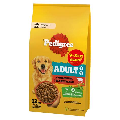 PEDIGREE sucha karma dla psa z wołowiną i warzywami 12 kg 9kg 3kg