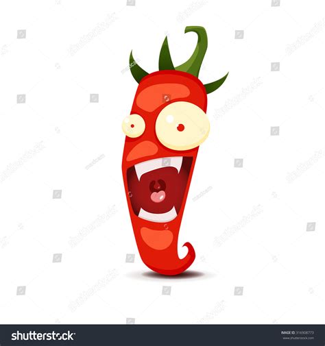 Cartoon Hot Chili Pepper Vector Illustration Stock Vector Royalty Free 316908773 Shutterstock