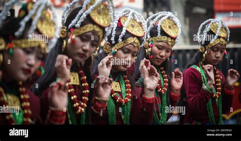 Kathmandu Bagmati Nepal Th Dec Women From Ethnic Gurung