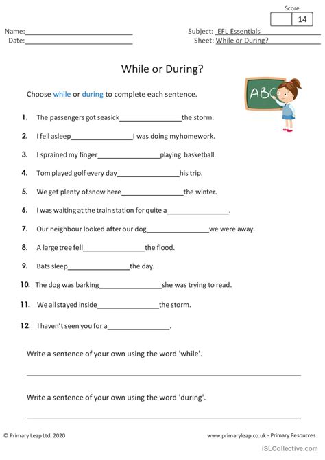 While Or During English Esl Worksheets Pdf And Doc