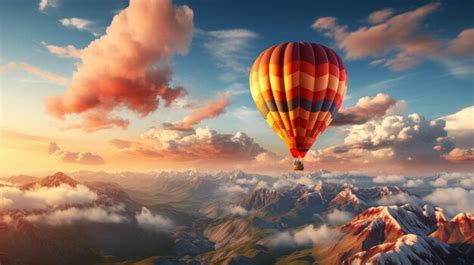 Premium Ai Image A Hot Air Balloon Floating In The Sky Ai Generated