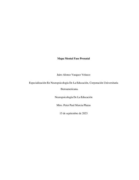 Actividad Mapa Mental Fase Prenatal Jairo Vasquez Mapa Mental