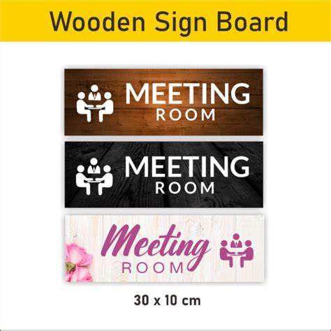 Meeting ROOM Wooden Sign Board Wall Sign Wall Decoration | Shopee Singapore