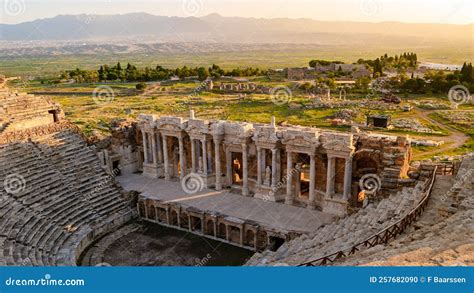 Hierapolis Ancient City Pamukkale Turkey during Sunset Stock Photo ...