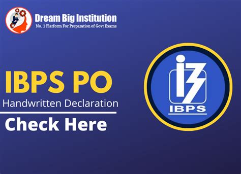 Ibps Po Handwritten Declaration 2023 Check Size Dimensions