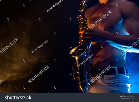 Muscular Man Naked Torso Playing On Stock Photo Shutterstock