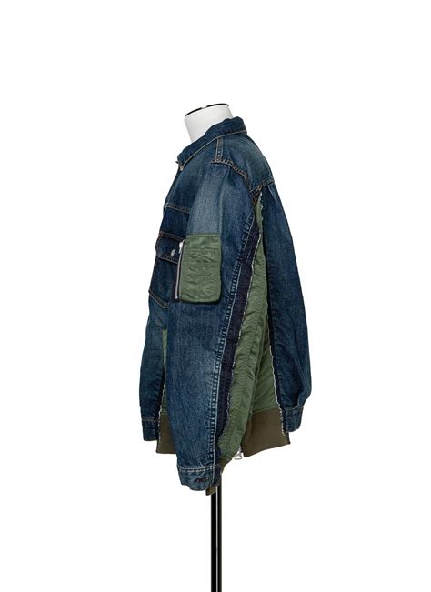 Denim X Nylon Twill Jacket Sacai Official Store