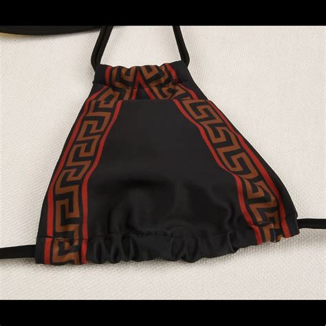 Brazilian Logo Inspired Black Shine Bikini Gem