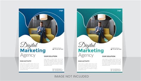 Premium Vector Two Flyers For A Digital Marketing Agency
