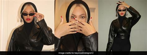 Beyoncés All Black Leather Outfit Dazzles In Futuristic Fashion
