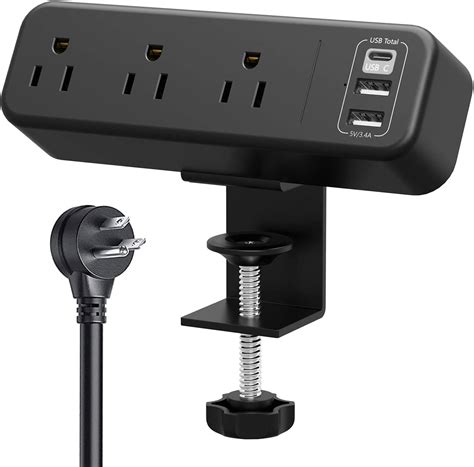 Amazon Desk Clamp Power Strip With Usb C Outlet Desktop Mount