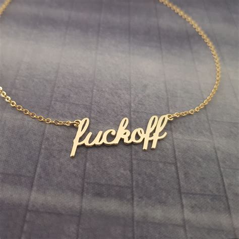 Fuck off Necklace Fuck off Name Necklace Funny Necklace - Etsy
