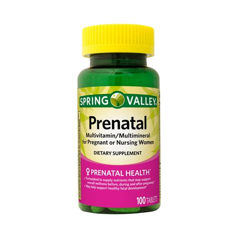 Spring Valley Prenatal Multivitamin Multimineral And Folic Acid Tabletas