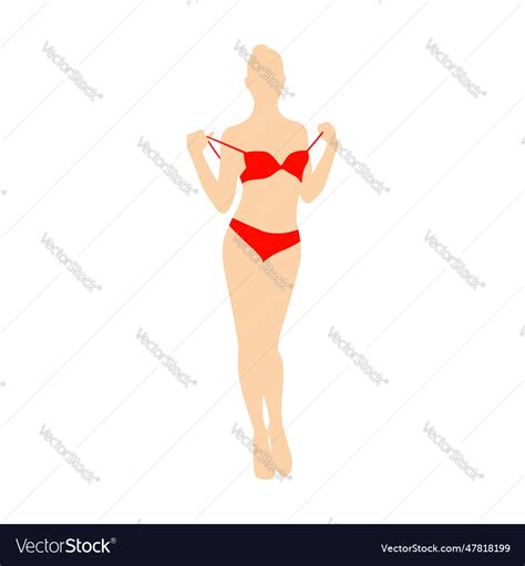 Beautiful Girl Model Lingerie Posing Standing Vector Image