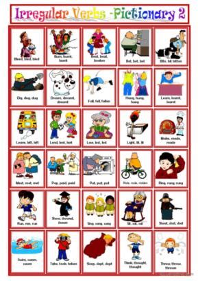 8 Irregular Verbs Pictionary 1 English ESL Worksheets Pdf