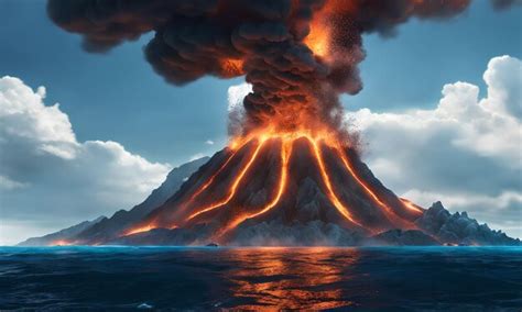 Premium AI Image | Underwater Volcanoes in the Ocean Floor