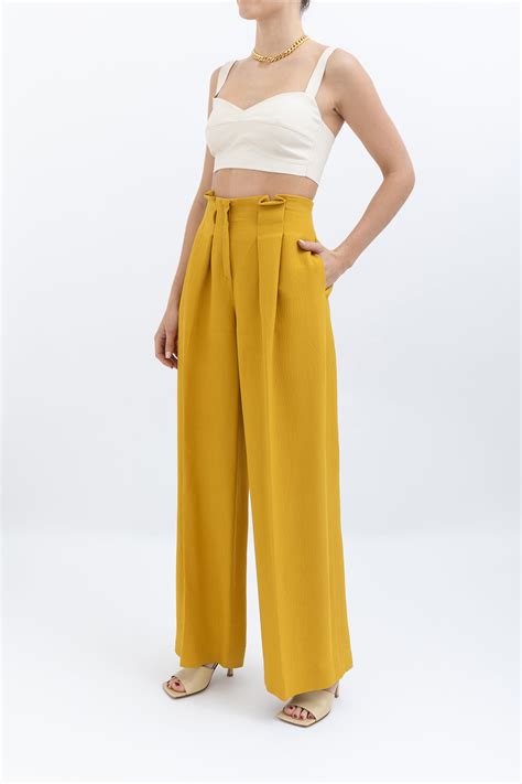 Pleated Wide Leg Pant