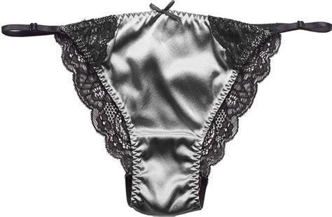 Silriver Womens Silk String Bikini Satin Panties For Women Underwear Shiny Tanga Briefs Golden