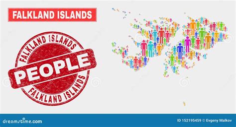 Falkland Islands Map Population Demographics And Textured Seal Stock