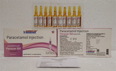 Paracetamol Injection IP 300 Mg 2 Ml Leaflet Inside At 8 00