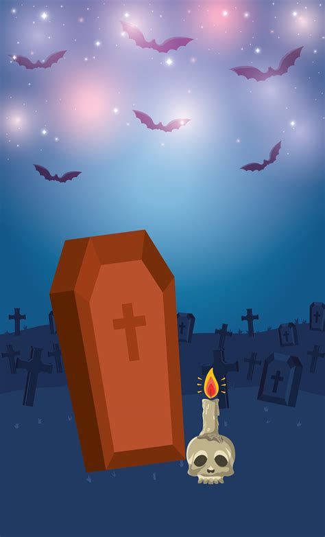 halloween season scene with coffin and skull 2105215 Vector Art at Vecteezy