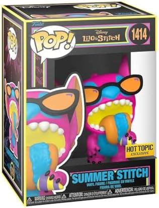 Funko Pop Disney Summer Stitch Blacklight Hot Topic Exclusive