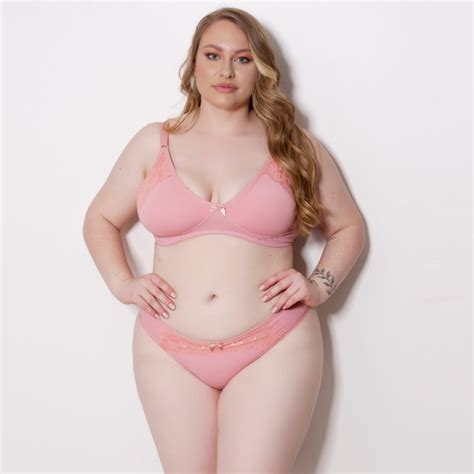 Conjunto Plus Size Sem Bojo Em Microfibra E Renda Sarah Lingerie