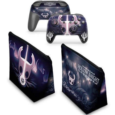 Kit Capa Case E Skin Nintendo Switch Pro Controle Hollow Knight Pop