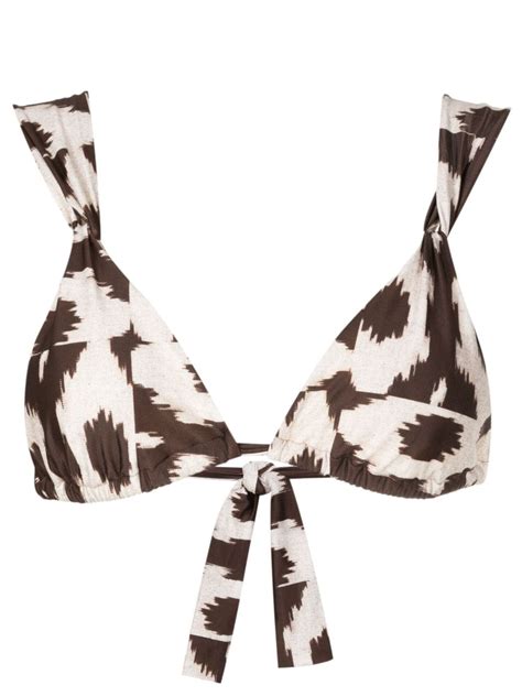 Lenny Niemeyer Puglia Twist Detailing Bikini Top Brown FARFETCH AU