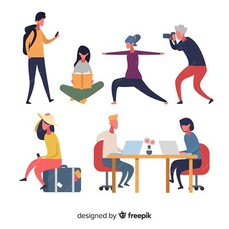Personas Haciendo Diferentes Acciones Vector Gratis