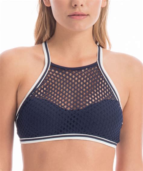 Navy Mesh Racerback Bikini Top Racerback Bikini Bikini Tops Tops