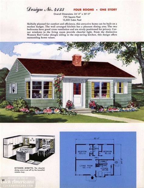 150 Vintage 50s House Plans Used To Build Millions Of Mid Century Homes