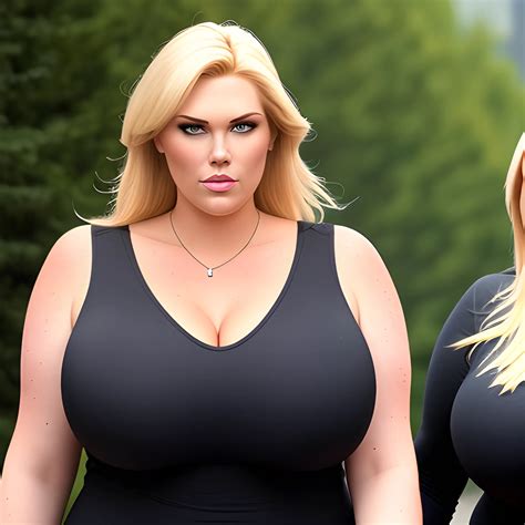 Large And Tall Friendly Blonde Plus Size Girl With Small Head An