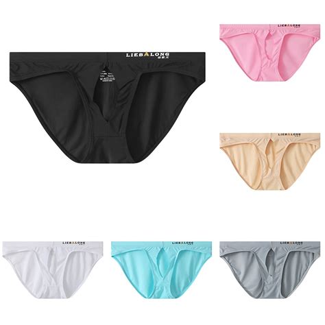 HEST Sexy Mens Lingerie Ice Silk Tanga Thong Open Front Hole Bikini Briefs Underwear Shopee