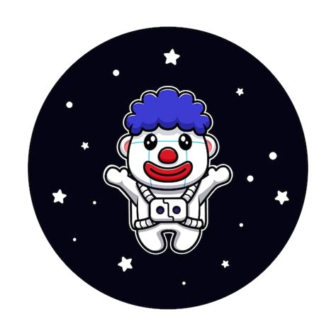 Premium Vector Design Of Cute Clown Astronaut Character Mascot