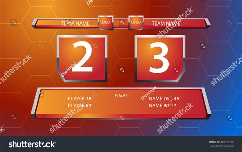 Broadcast Football Final Score Graphic Red Stock Vector (Royalty Free ...