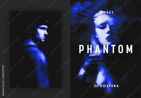 phantom poster photo effect mockup stock template adobe stock