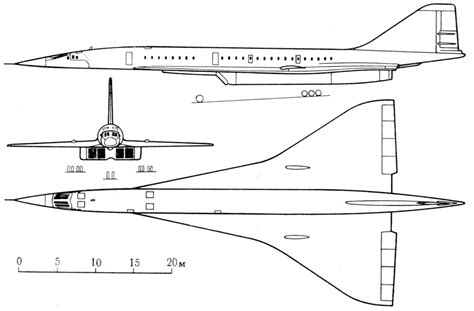 Ту-144. Описание конструкции. ТТХ.Схема.