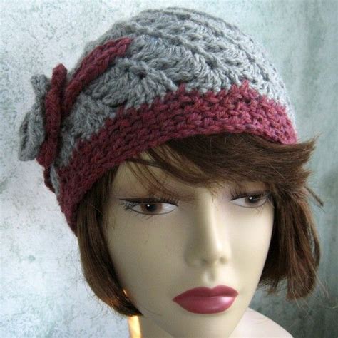 Womens Crochet Hat Pattern Spiral Rib With Double Flower Trim Instant