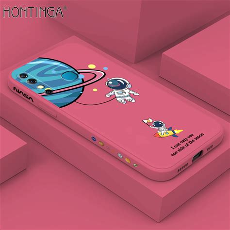 Hontinga For Infinix Hot Hot Pro Back Cover Cartoon Astronaut Side Design Case Soft Square