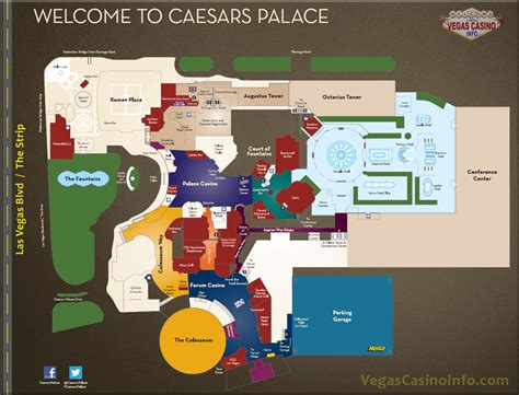 Caesars Property map - Casino and Hotel layout