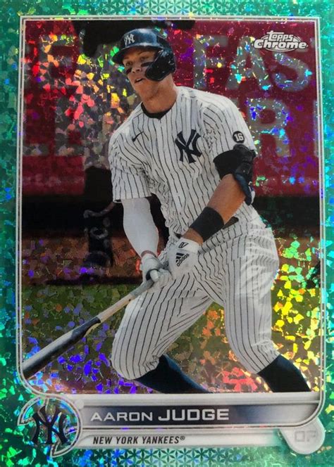 Aaron Judge 2022 Topps Chrome 99 Aqua Mini Diamond Refractor 199 PSA