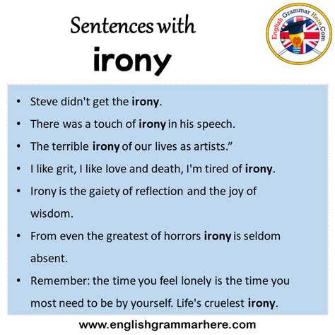 Sentences With Irony Irony In A Sentence In English Sentences For