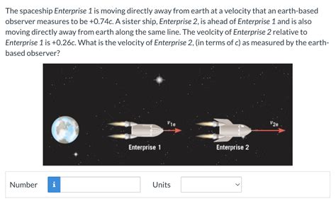 Solved The spaceship Enterprise 1 is moving directly away | Chegg.com