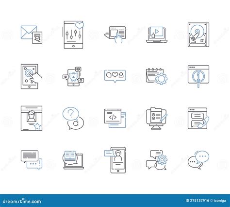 Devops Outline Icons Collection Automation Collaboration Agile