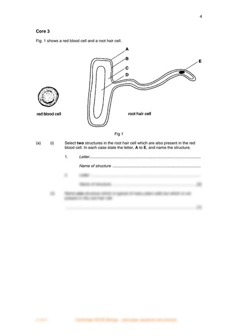 Solution Cambridge Igcse Biology 0610 Past Paper Questions And