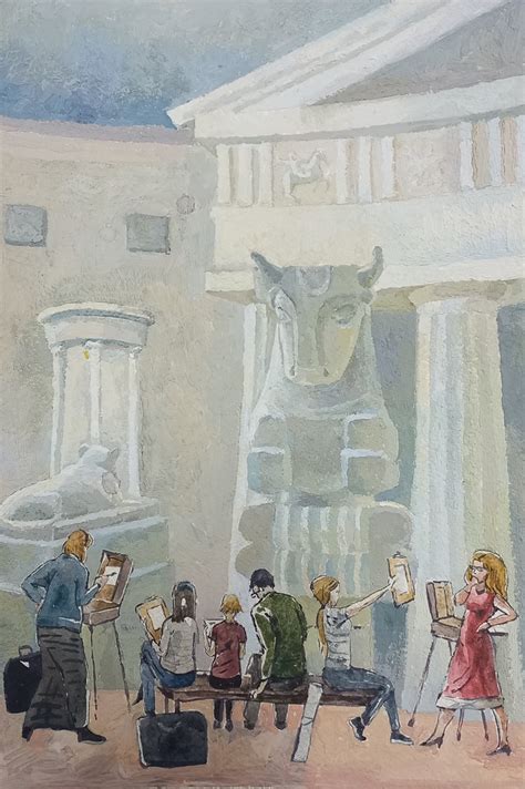 Иллюстрация В Пушкинском музее *студенты в стиле детский, живопись,