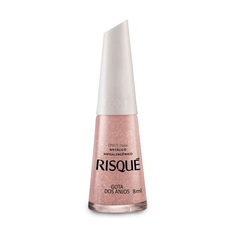 Esmalte Risqué Nude Metálico Gota dos Anjos 8ml Drogal Farmácia Online Cuidando de você e da